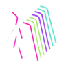 Build-A-Straw Reusable Silicone Straws Family Pack with Storage Container - Big Bee, Little Bee