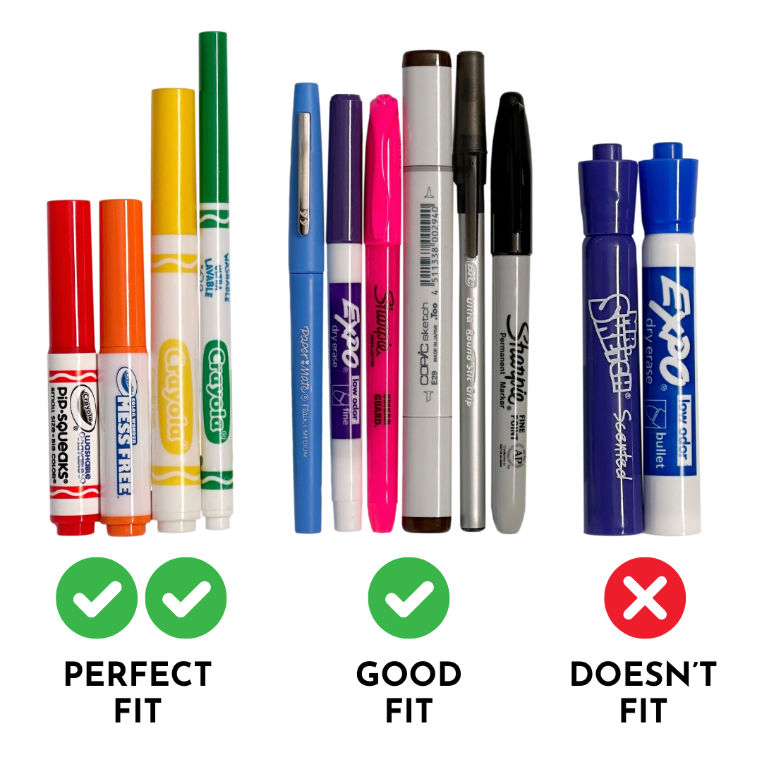 No more lost caps or dried-out markers! Marker Parker grips marker caps,  allowing you to remove a marker without removing its cap.…
